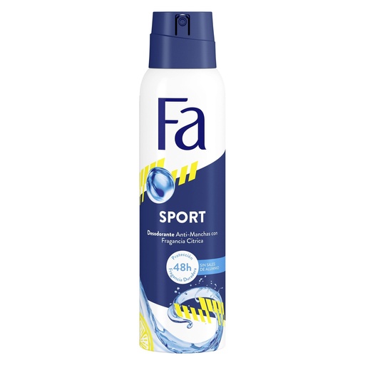 [110590] FA DESOD.150ML.SPORT ANTIMANCHAS 48 H. 0% SALES ALUMINIO