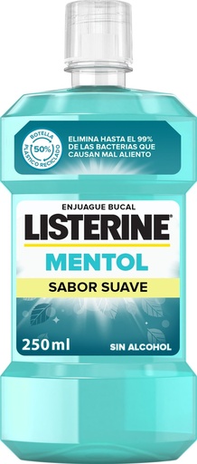 [110963] LISTERINE ENJUAGUE 250ML.MENTOL SABOR SUAVE ZERO            