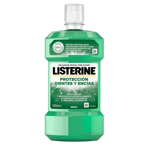 [P4062] LISTERINE ENJUAGUE 500ML DIENTES Y ENCIAS (NUEVO)           