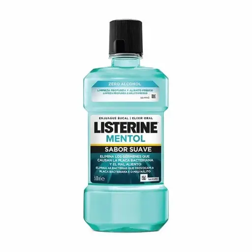 [110970] LISTERINE ENJUAGUE 500ML MENTOL SABOR SUAVE (ZERO)
