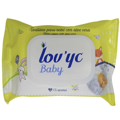 [111018] LOV'YC TOALLITAS 20U.CON TAPA BABY ALOE VERA