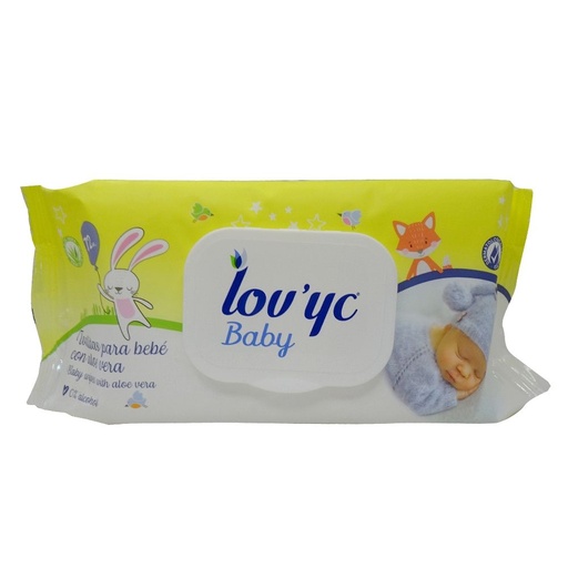 [111019] LOV'YC TOALLITAS 72U.CON TAPA BABY ALOE VERA