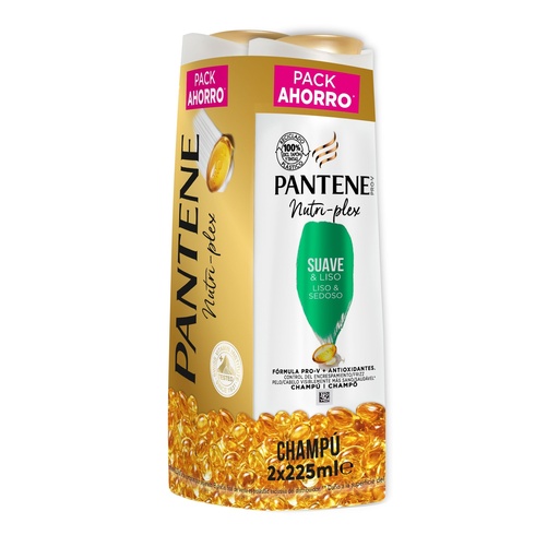[111260] PANTENE CHAMPU 225ML.NUTRI PLEX DUPLO SUAVE Y LISO PACK AH