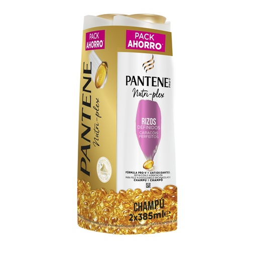 [111270] PANTENE CHAMPU 385ML.NUTRI PLEX DUPLO RIZOS PACK AHORRO
