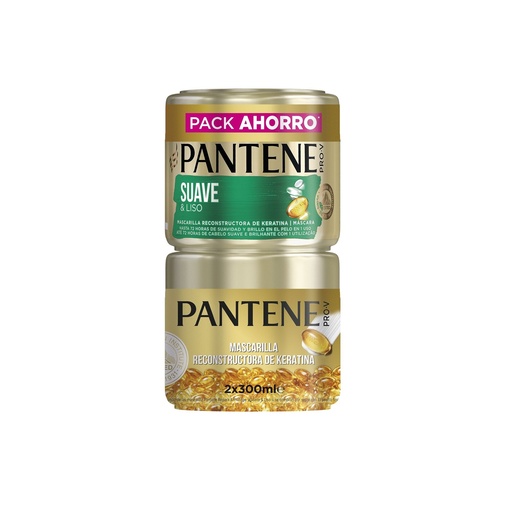 [111294] PANTENE MASCARILLA 300ML SUAVE Y LISO DUPLO PACK AHOR(NUEVO)