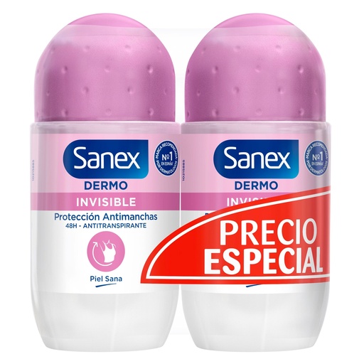 [111370] SANEX DESOD.ROLL-ON 50 DUPLO DERMO INVISIBLE PACK (NUEVO)