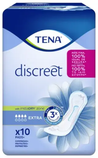 [111497C] TENA DISCREET EXTRA 10UD.INSTADRY (NUEVA)                   