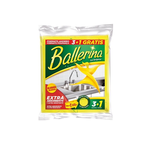 [111654] BALLERINA BAYETA VIM 37X39CM.NORMAL (PACK-3+1UD.)           
