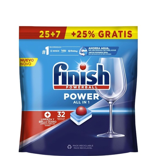 [111838] FINISH LAVAVAJILL. MAQUINA PASTILLAS TODO EN 1 (25+7 DOSIS)