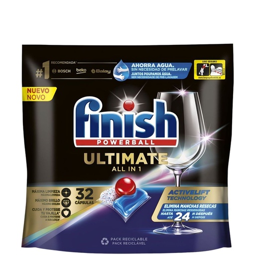 [111845] FINISH LAVAVAJILL.DETERG.ULTIMATE 32 PAST.BOLSA             