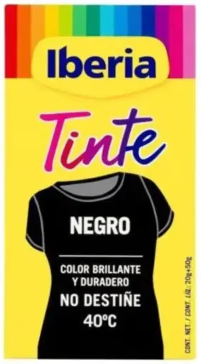 [111895] IBERIA TINTE 40ºC NEGRO 2 SOBRES (2X10GR+FIJADOR 50GR)      