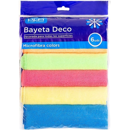 [112054] PLA BAYETA MICROFIBRA COLORS 32X32CM.6 UDS. 60684           