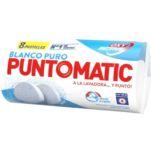 [112085] PUNTOMATIC DETERG.BLANCO TUBO 8 PASTILLAS 264GR.