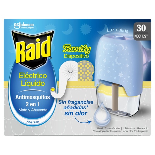 [112099] RAID ELECTRICO APARATO+ 1 REC.LIQ.30 NOCHES FAMILY SIN OLO