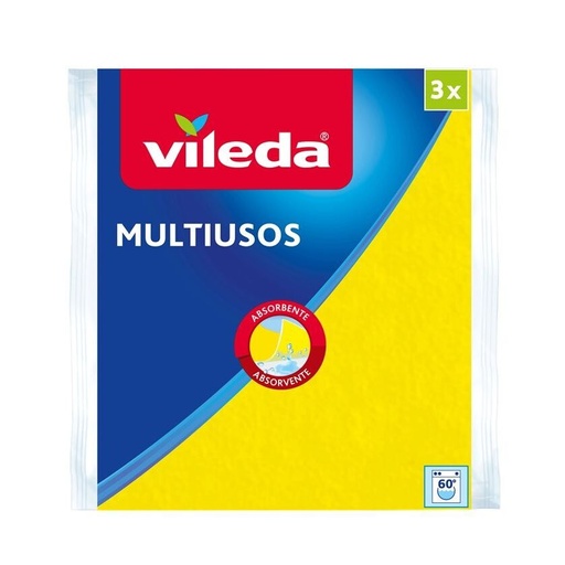 [112313] VILEDA BAYETA AMARILLA MULTIUSOS 36X33CM 3UDS.              