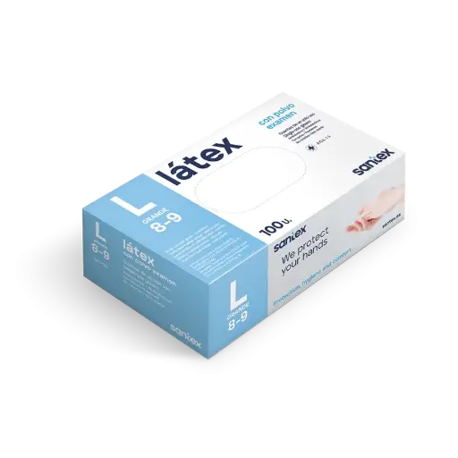 [4014] SANTEX LATEX CON POLVO NATURAL LARGE 100UDS