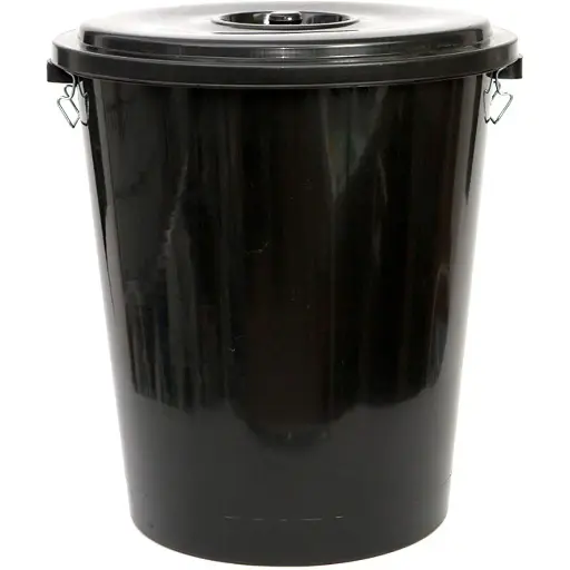 [6094] CUBO BIN 50L NEGRO CON TAPA