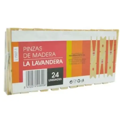 [112462] LA LAVANDERA PINZAS MADERA 24U